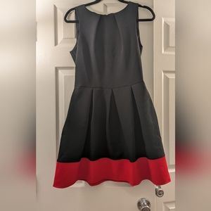 NWT Modcloth Closet London Retro Dress Black with Red Hem Size 8